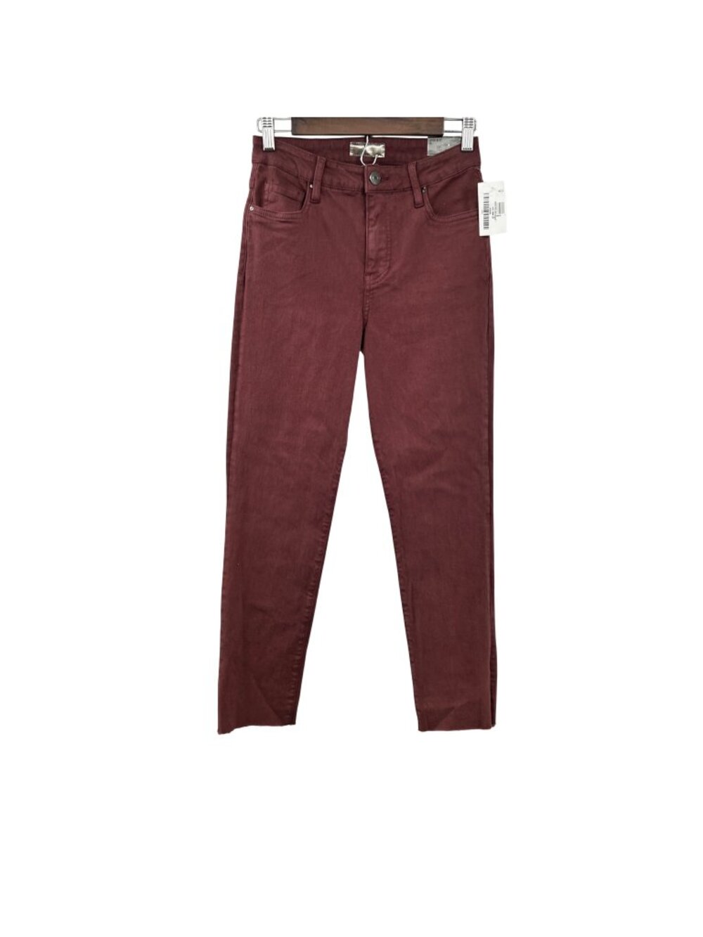 Kut from the Kloth Reese Ankle Straight Leg Jeans Bordeaux High Rise Size 0 New
